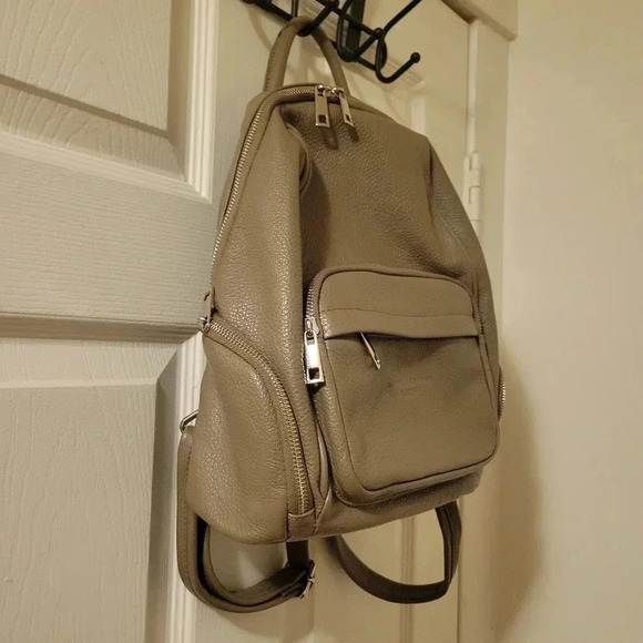 MAISON HERITAGE Paris Basi Leather Backpack in Tan Mauve Grey main image 5